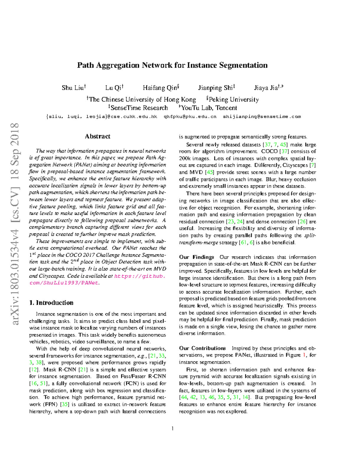 Path Aggregation Network (PANet) for Instance Segmentation Analysis ...