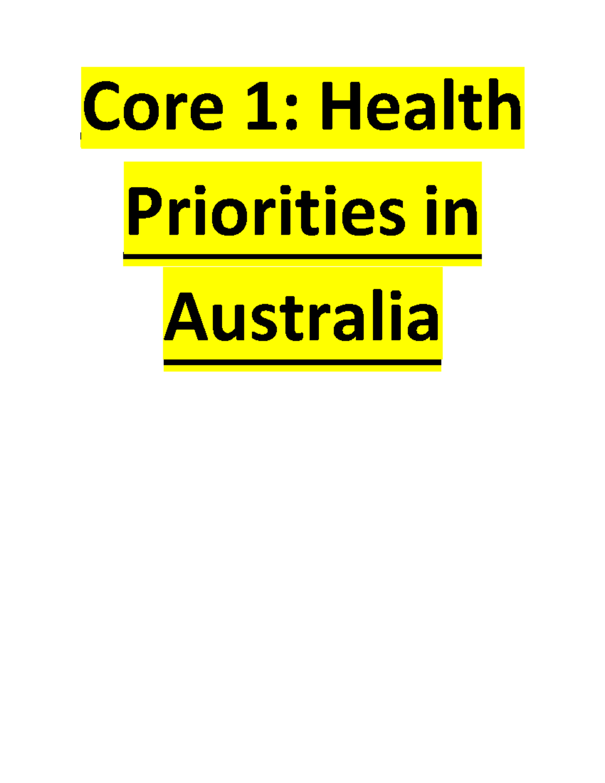 HSC+ Pdhpe+Notes+Core+1+and+2,+SM,+IP - Core 1: Health Priorities in ...