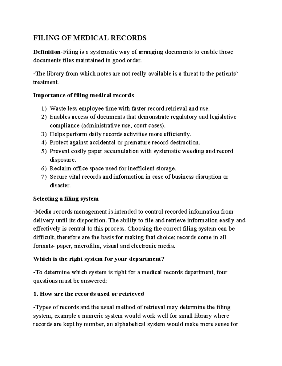 Filing Systems for Medical Records Management: Key Strategies ...