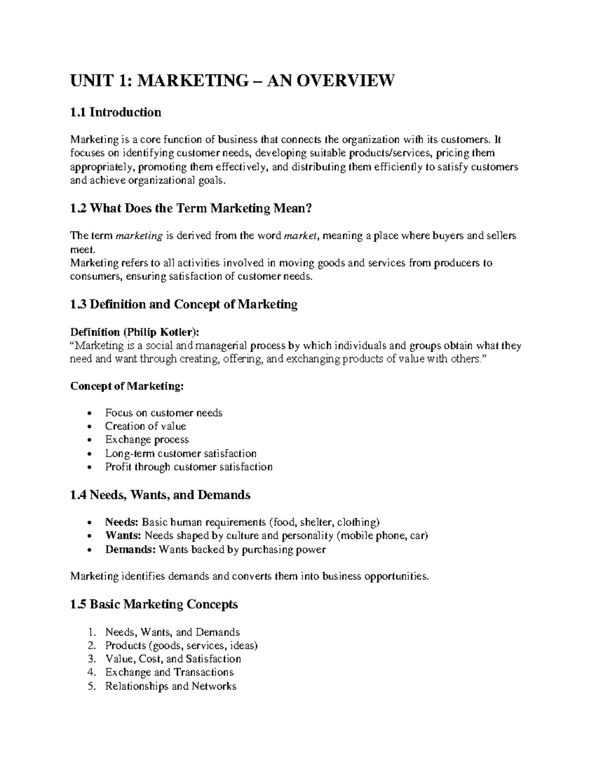 MKT 101: Overview of Marketing Concepts and Strategies - Studocu