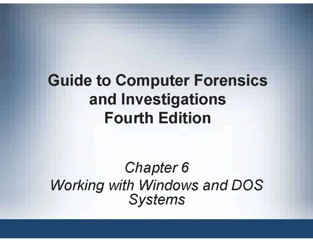 Chapter 6: File Systems Overview - Cyber Forensics 5 - Studocu