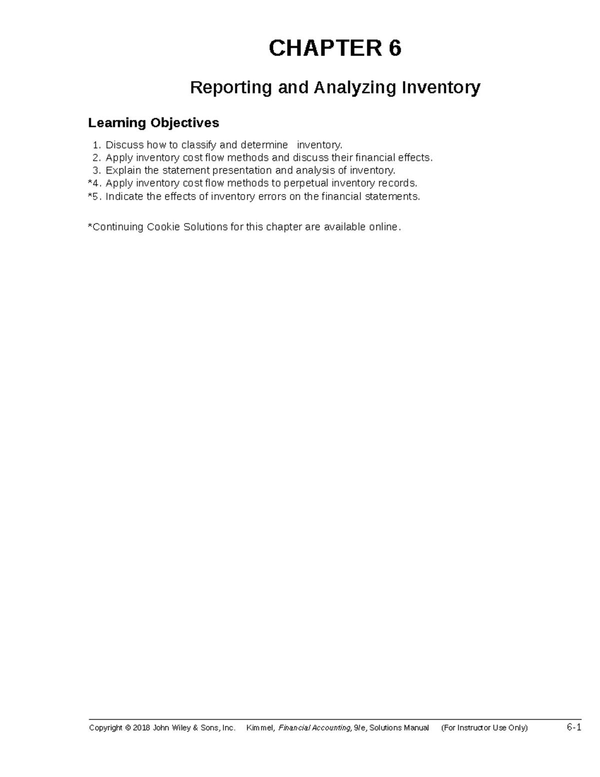 Chapter 6: Inventory Reporting & Analysis Solutions (ACC 202) - Studocu