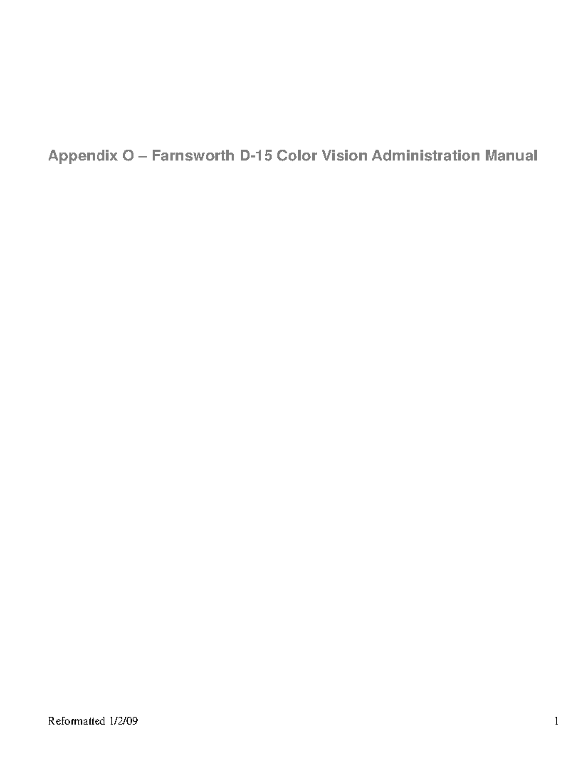 Farnsworth Color Vision Test Administration Manual (TSA TSO) - Studocu