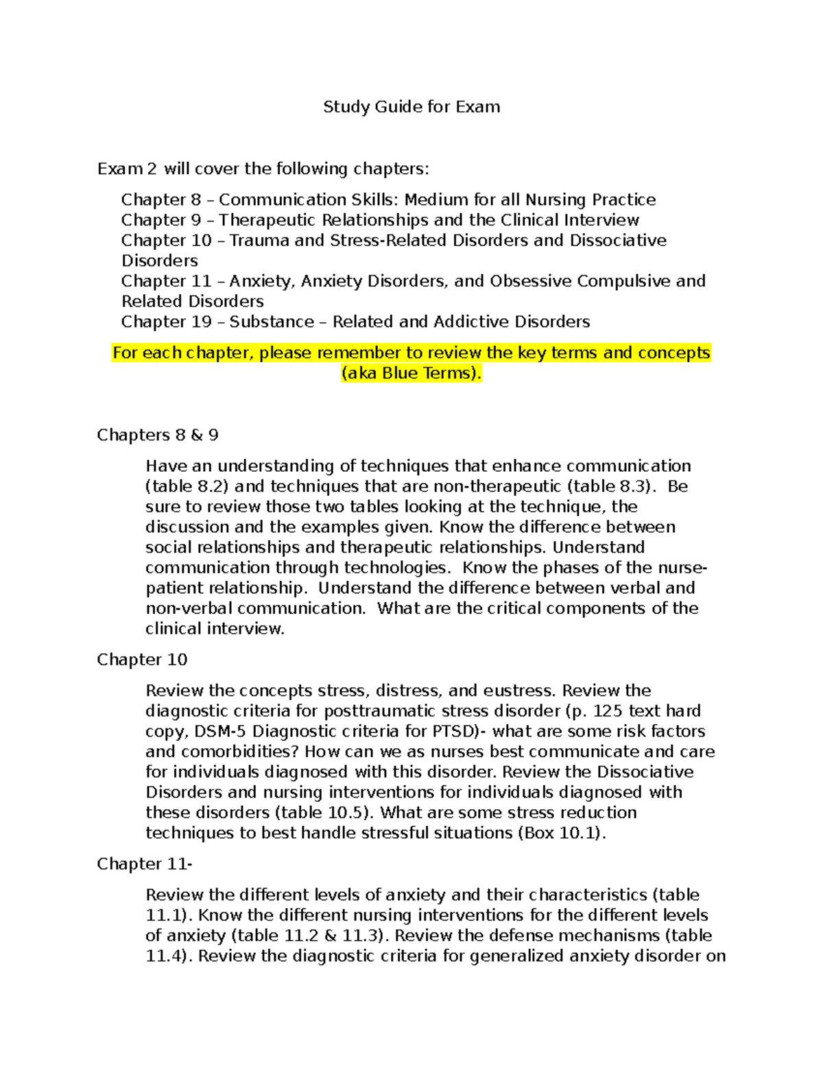 Study Guide for Exam 2: Key Concepts in Nursing Practice FA 24-2 - Studocu