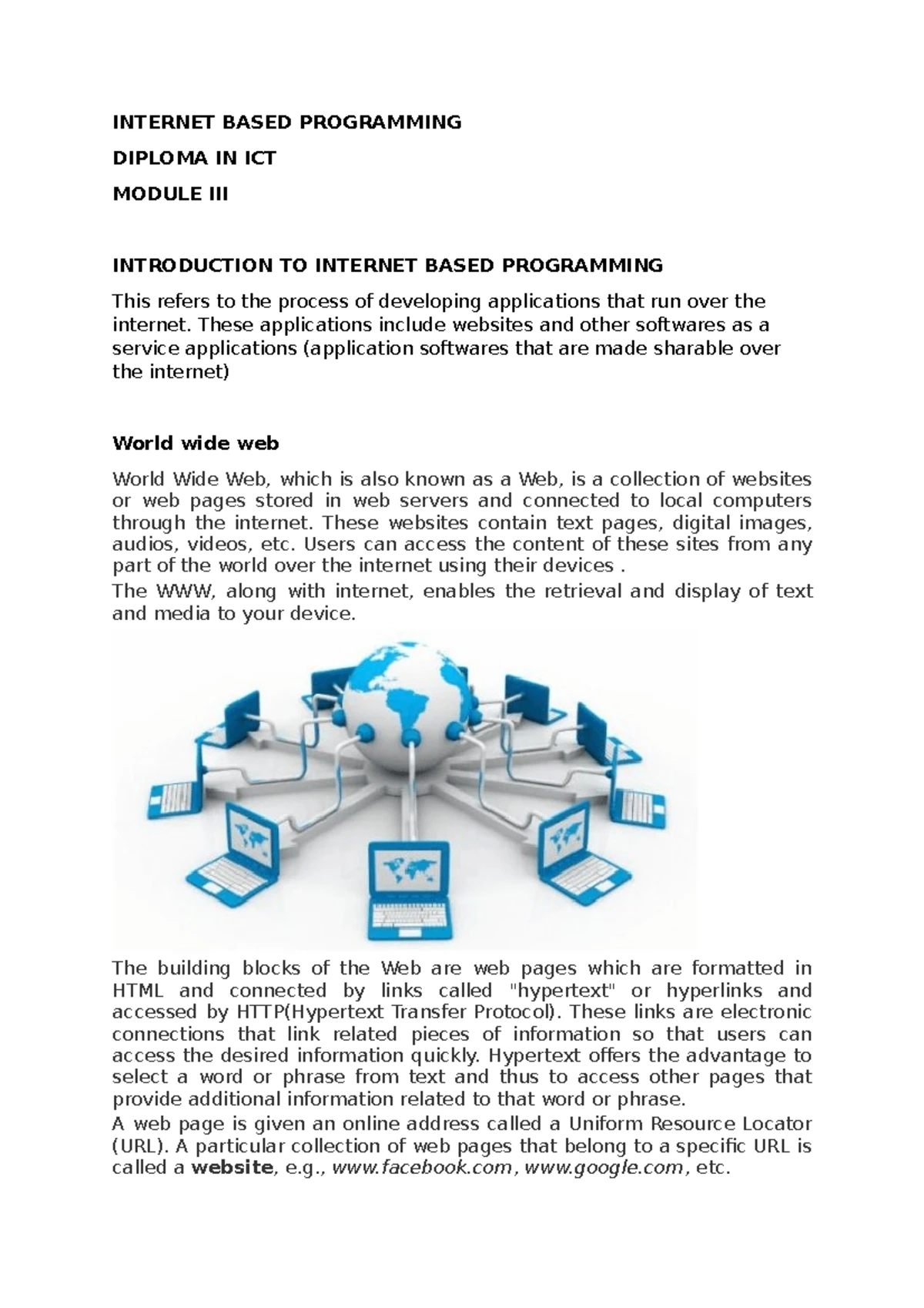 Internet Based Programming - INTERNET BASED PROGRAMMING DIPLOMA IN ICT ...