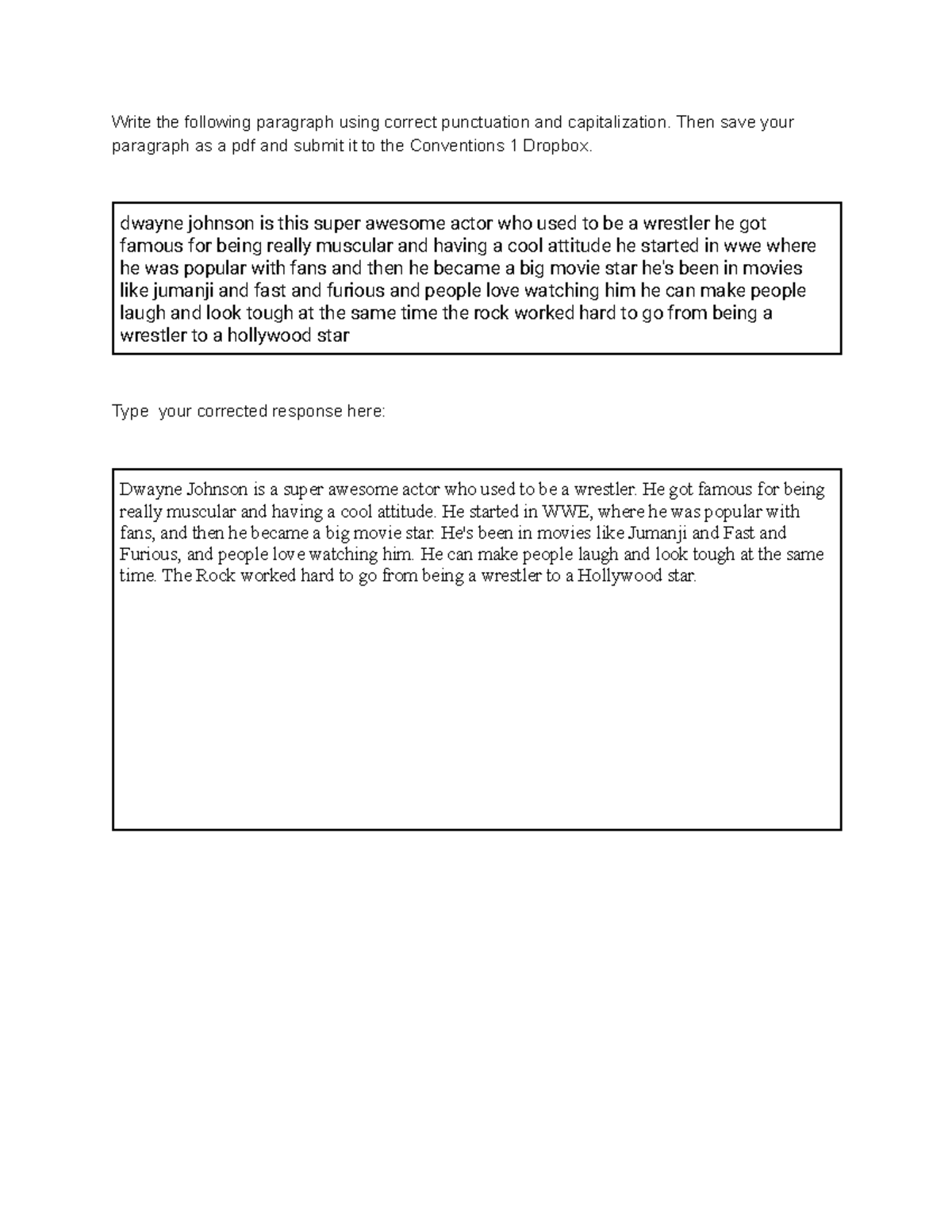 8S2 Conventions 1: Punctuation & Capitalization Practice Submission ...
