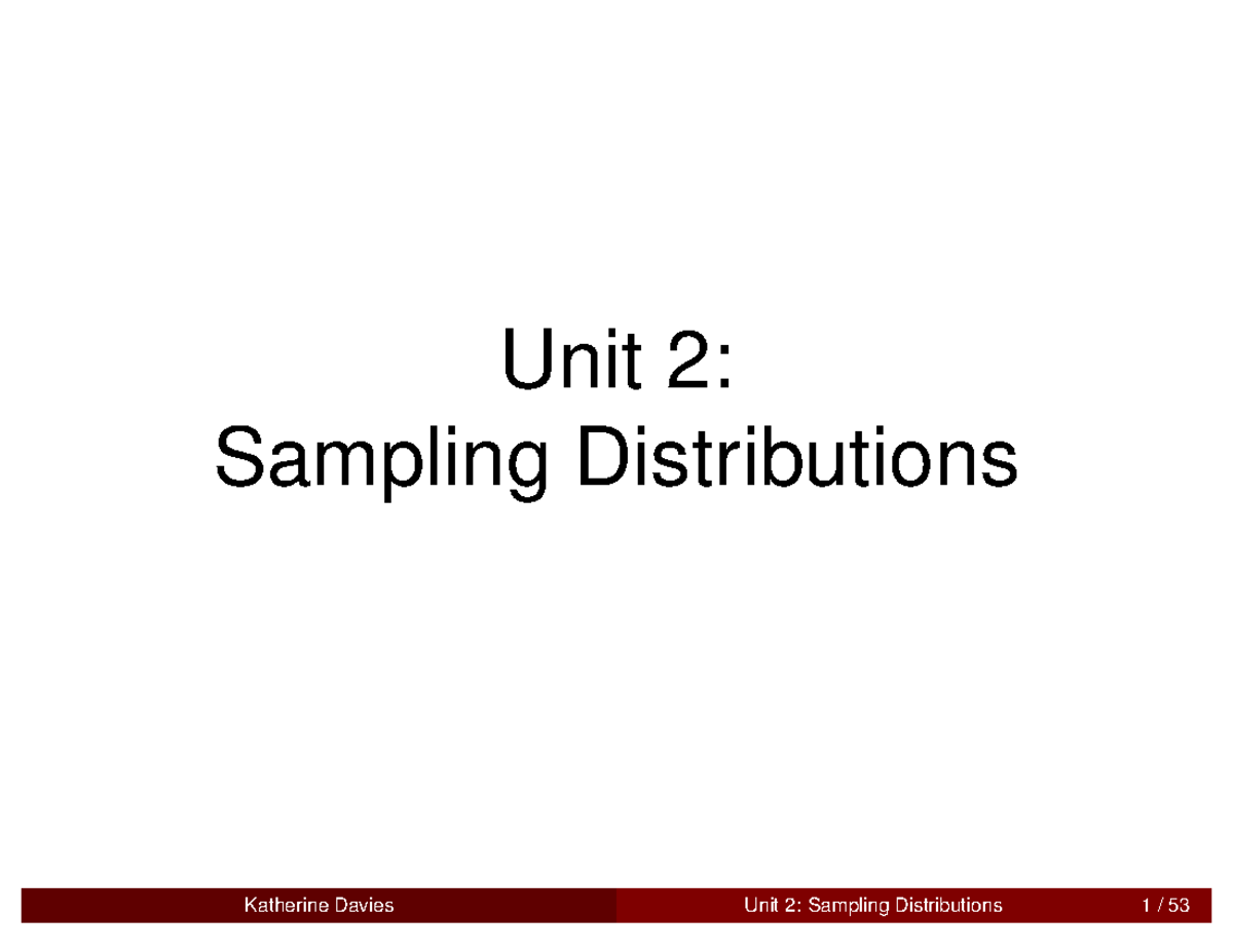 Unit 2 C01 Final Exam: Sampling Distributions Overview - Studocu
