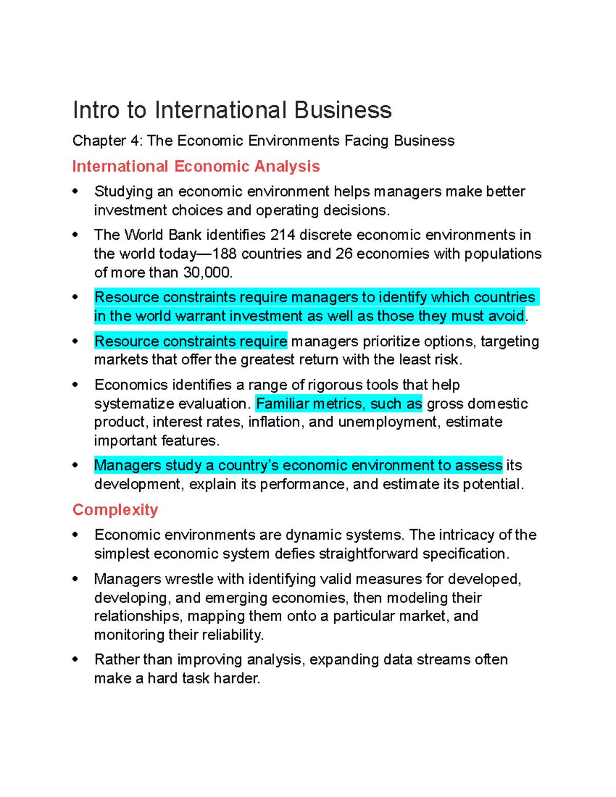 Introduction to International Business Chapter four notes - Intro to ...