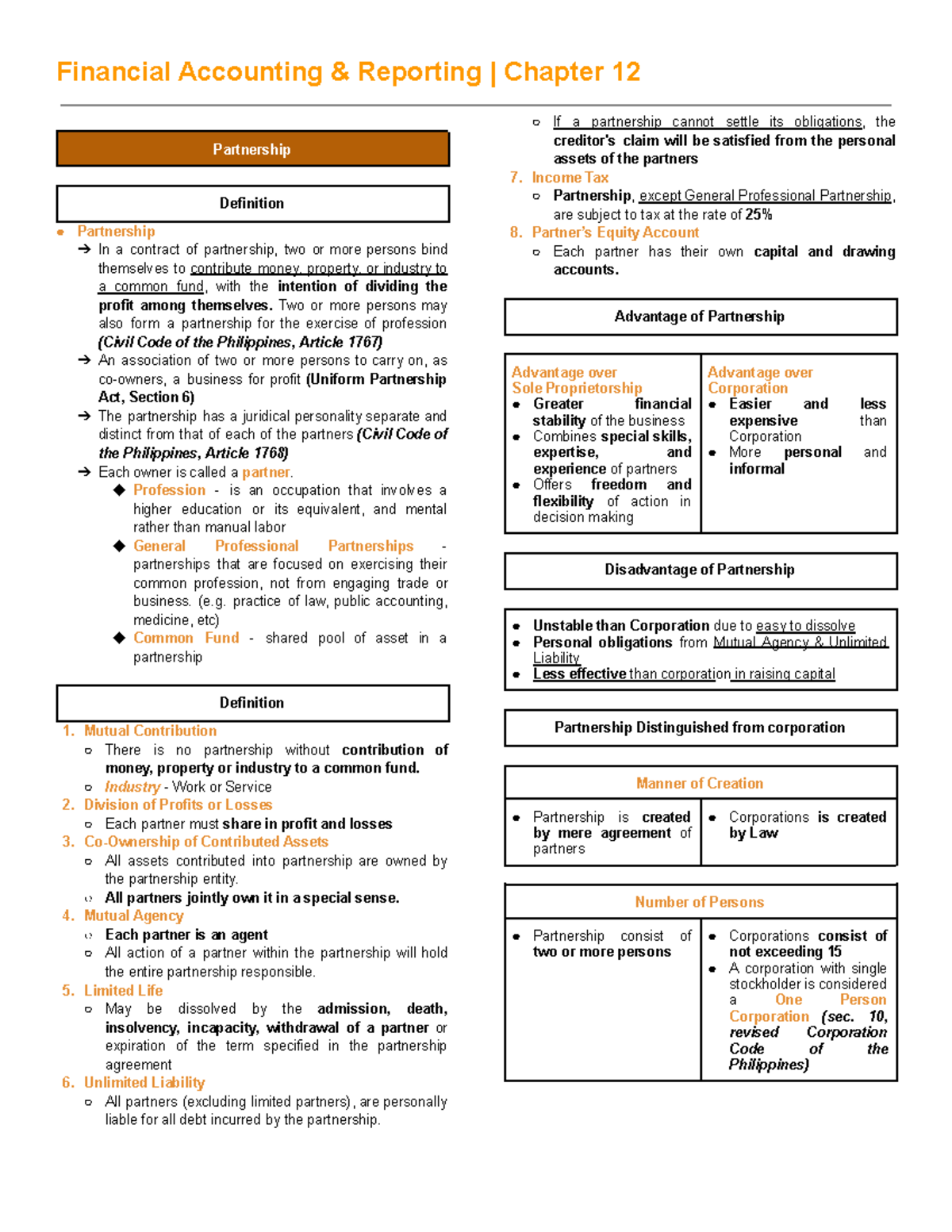 ACTG01-24 Financial Accounting Reporting: Partnership Overview - Studocu