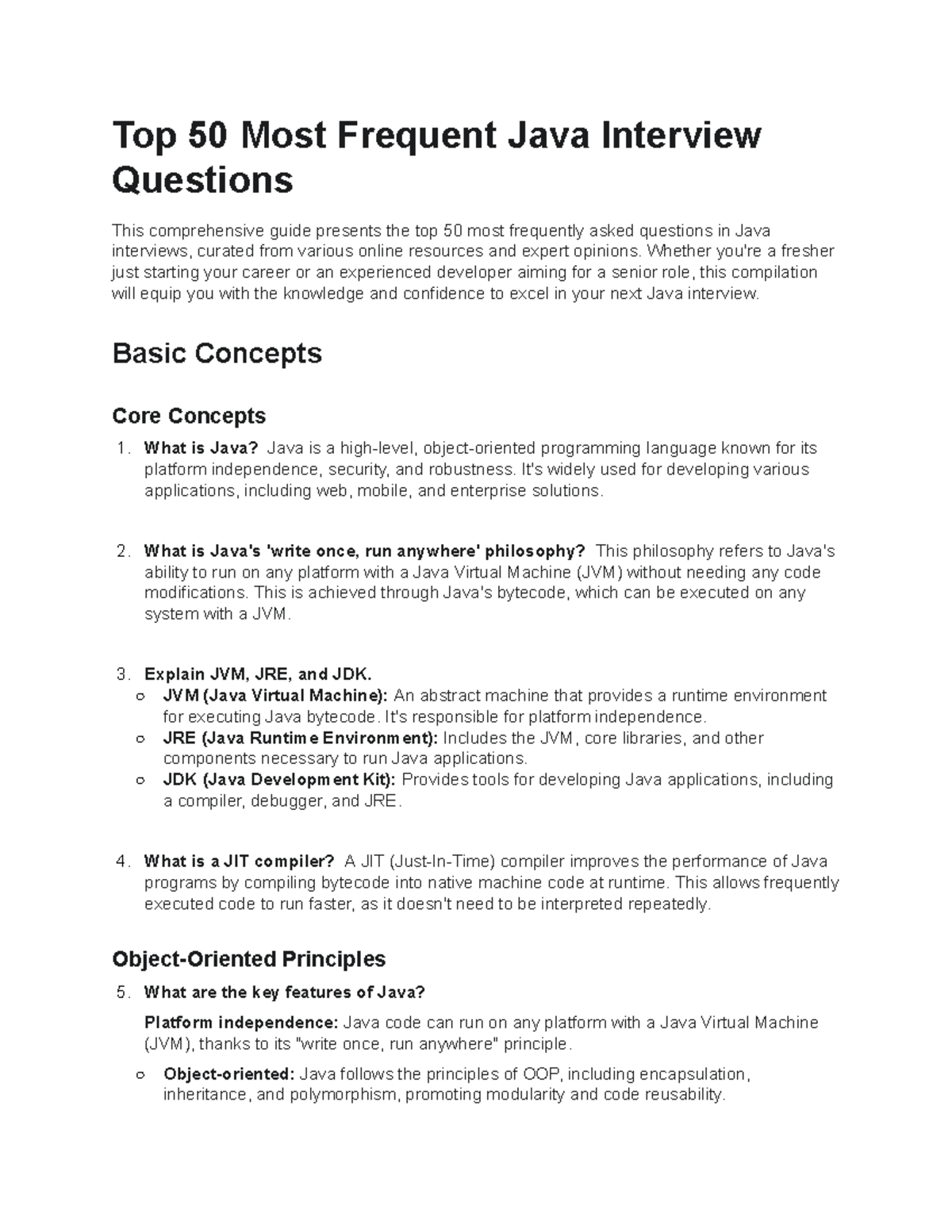 Java Spring Boot Interview Questions Guide - Top 50 Most Frequent Java ...