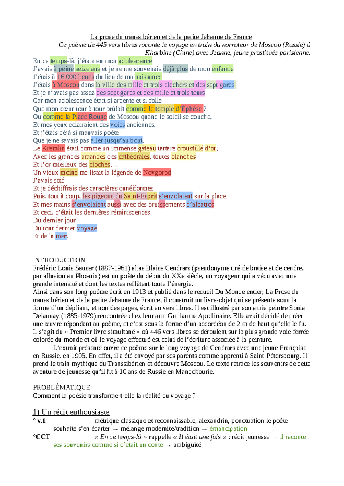 Analyse linéaire de 