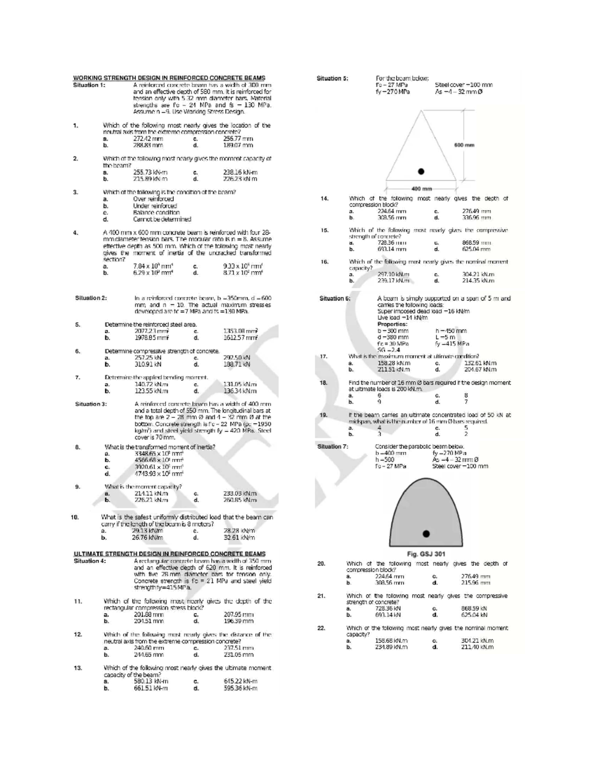 RCD 301: Working Strength Design in Reinforced Concrete Beams - Sample ...