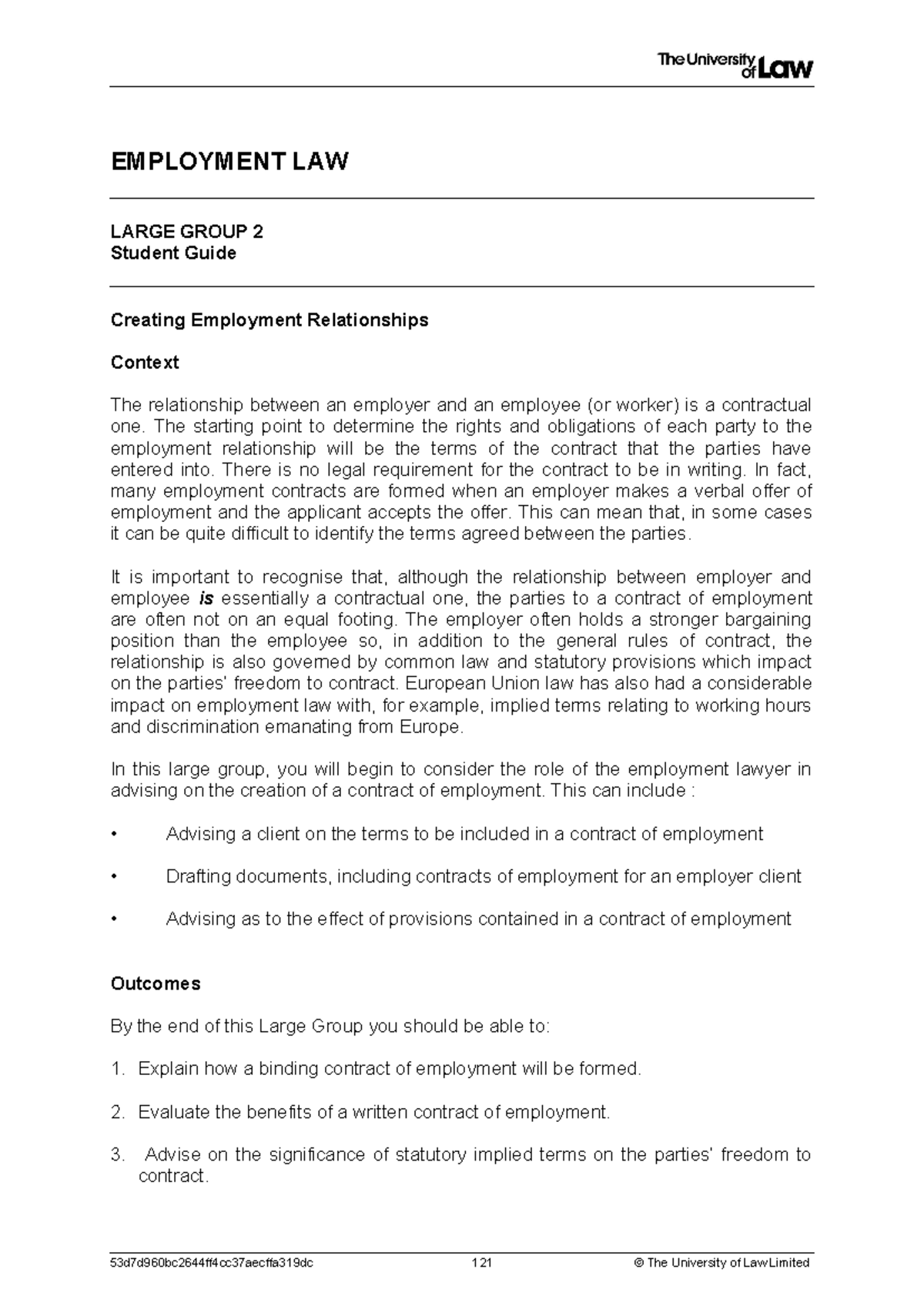**Employment Law: Creating and Understanding Contracts of Employment ...