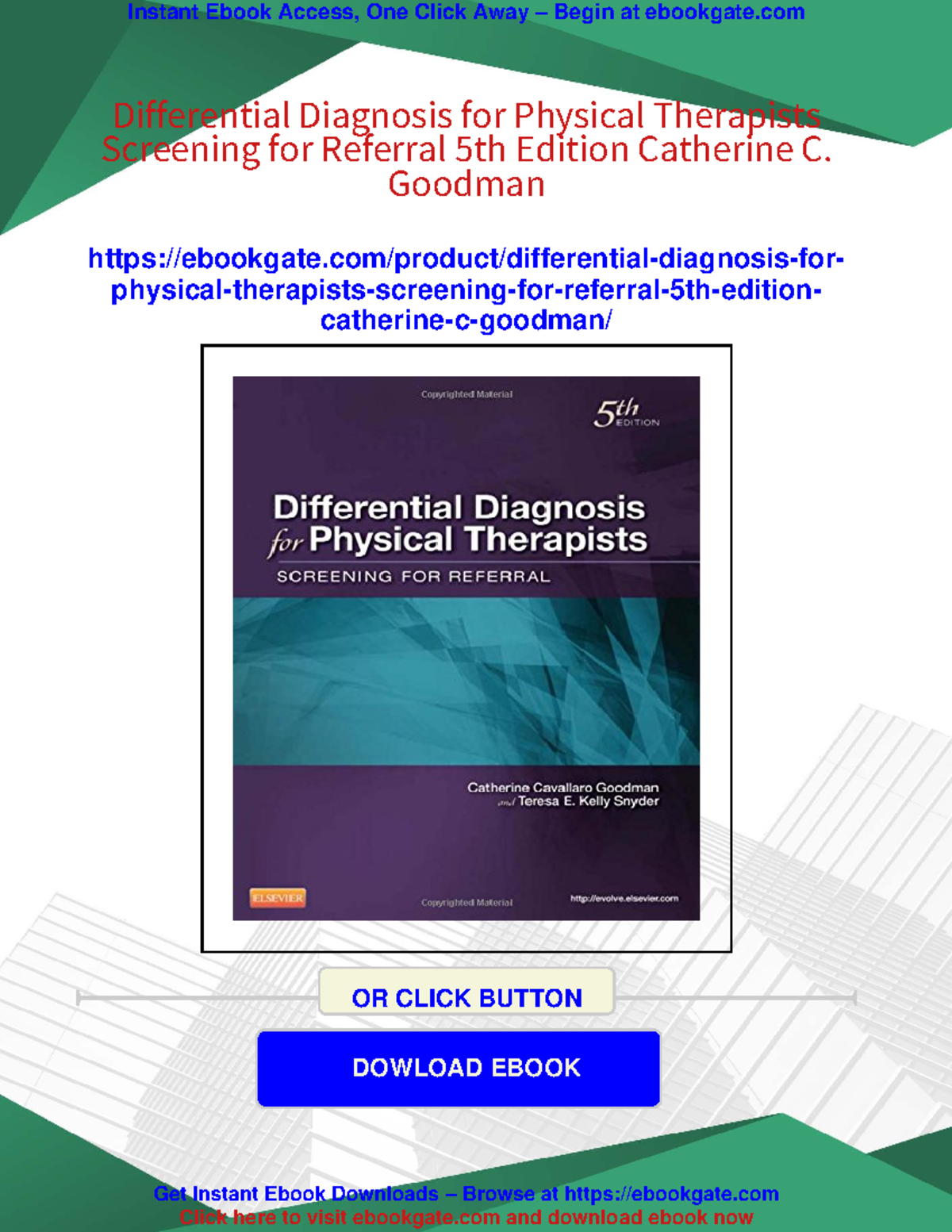 100013 - Differential Diagnosis for Physical Therapists: Screening for ...