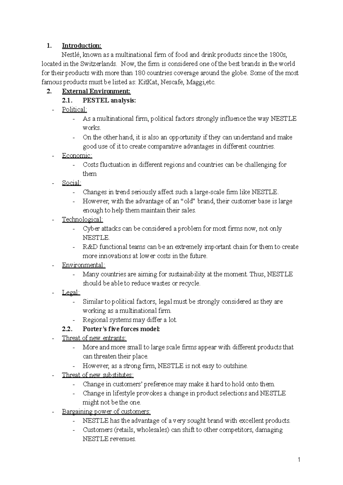 Scm indi - Practice on SCM201 course - Introduction: Nestlé, known as a ...
