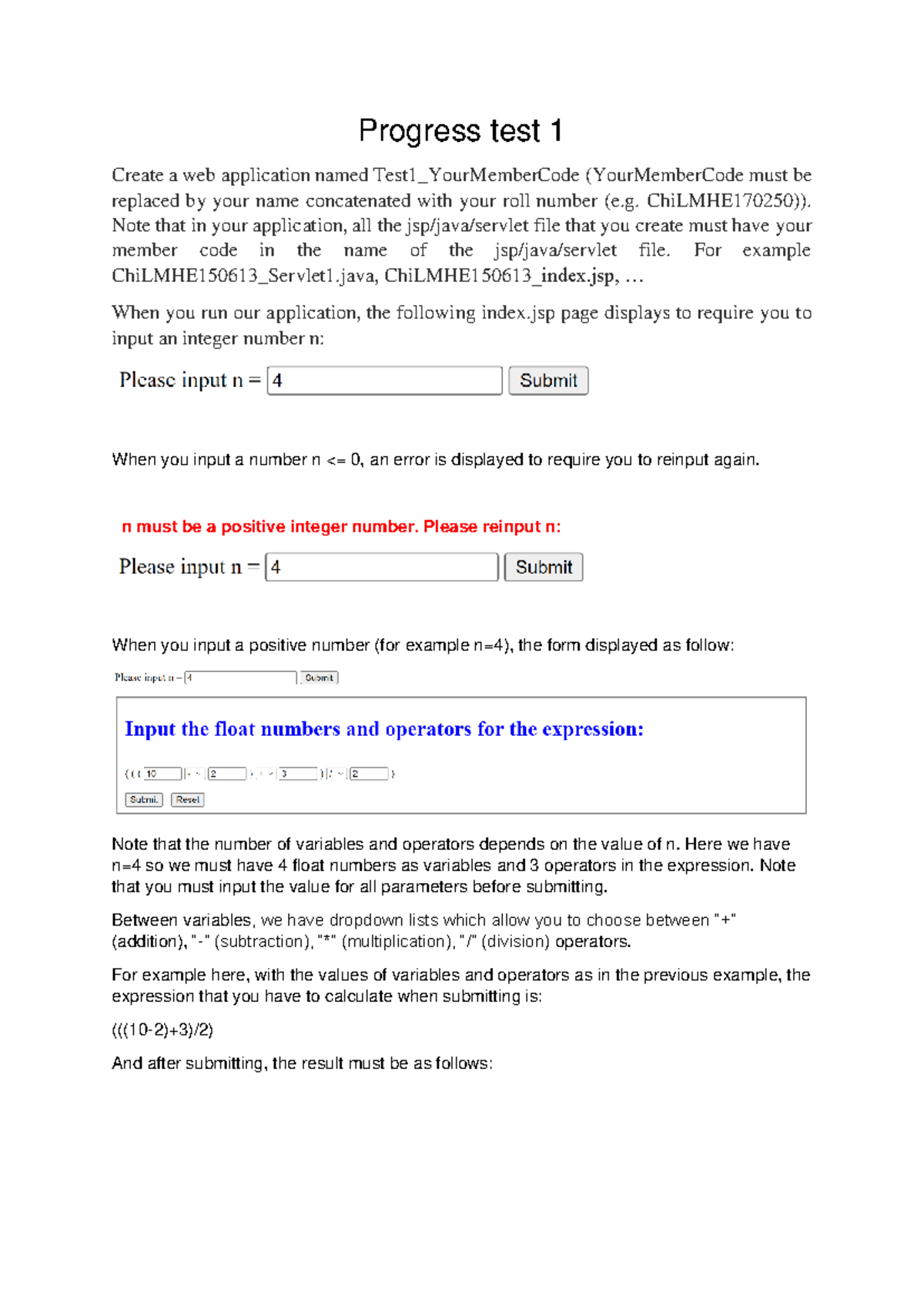 Progress Test 1: Web App Development for PRJ301 - YourMemberCode - Studocu