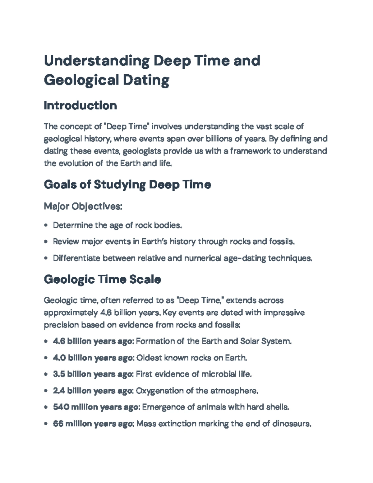 GEL 1: Lecture 04 - Understanding Deep Time and Geologic Dating ...