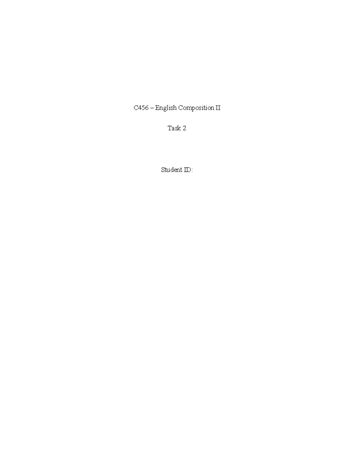 C456 English Composition II Task 2: The Benefits of Breastfeeding - Studocu
