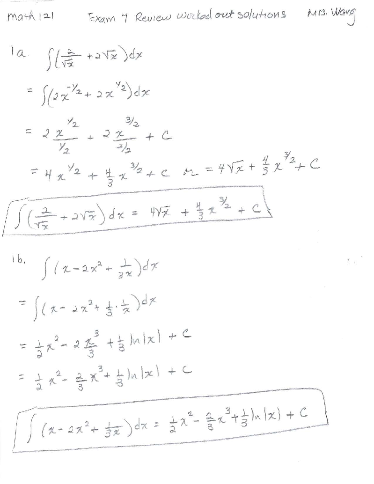 Math 121 Fall 2024 Exam 7 Review: Worked Out Solutions - Studocu