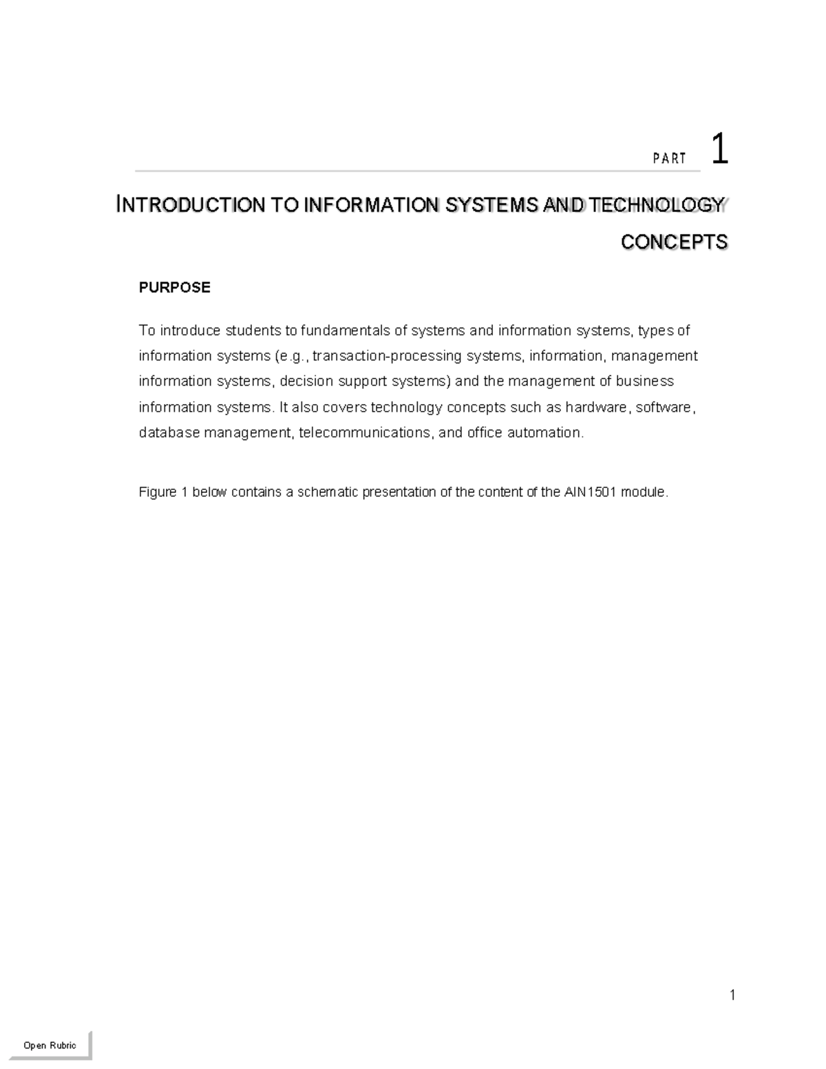 AIN1501: Introduction to Information Systems and Technology Concepts ...