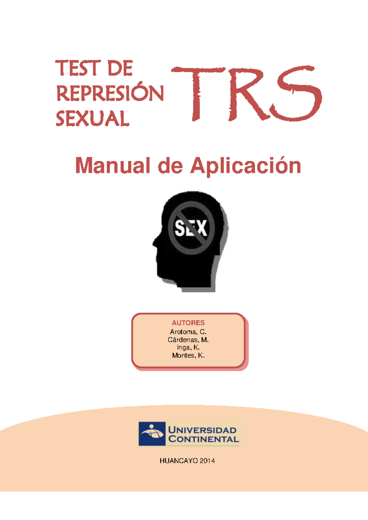 Manual de Aplicación del Test de Represión Sexual (TRS) - Huancayo 2014 ...