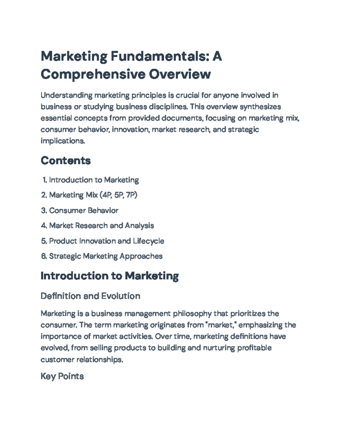 Marketing Fundamentals: Comprehensive Overview for MKT101 Course - Studocu