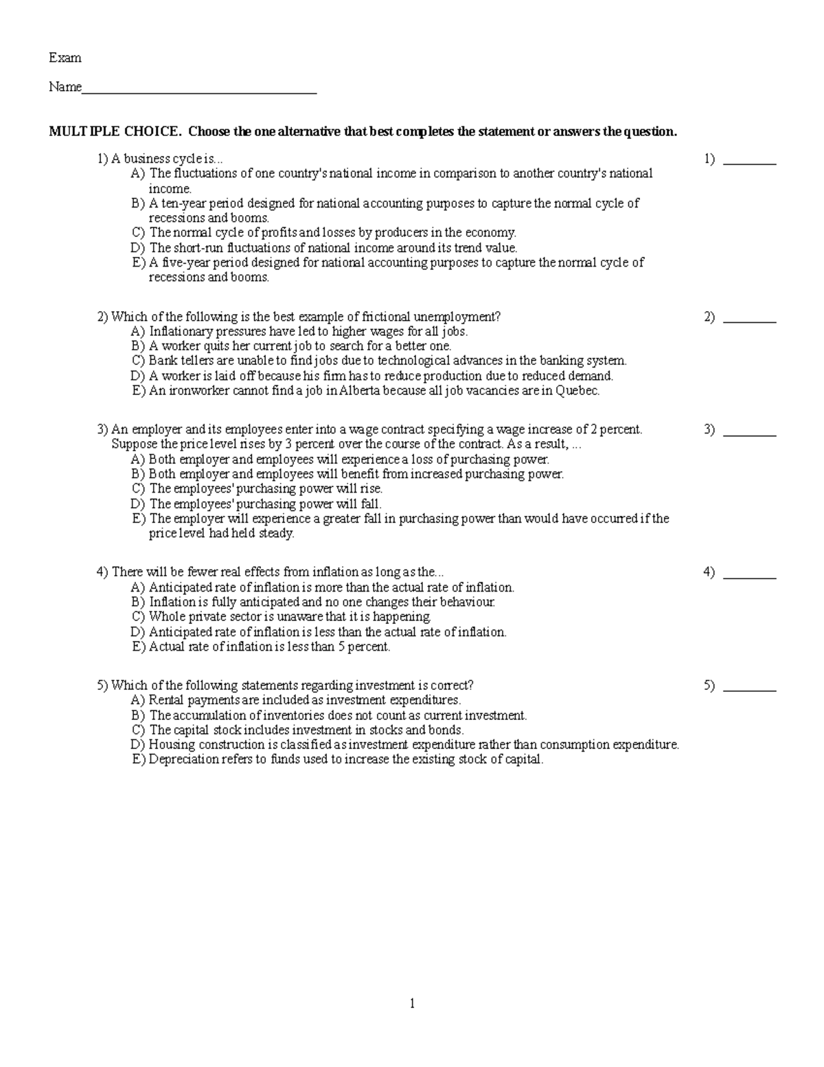 ECON203 (2021S) Final Exam - Multiple Choice Questions - Studocu