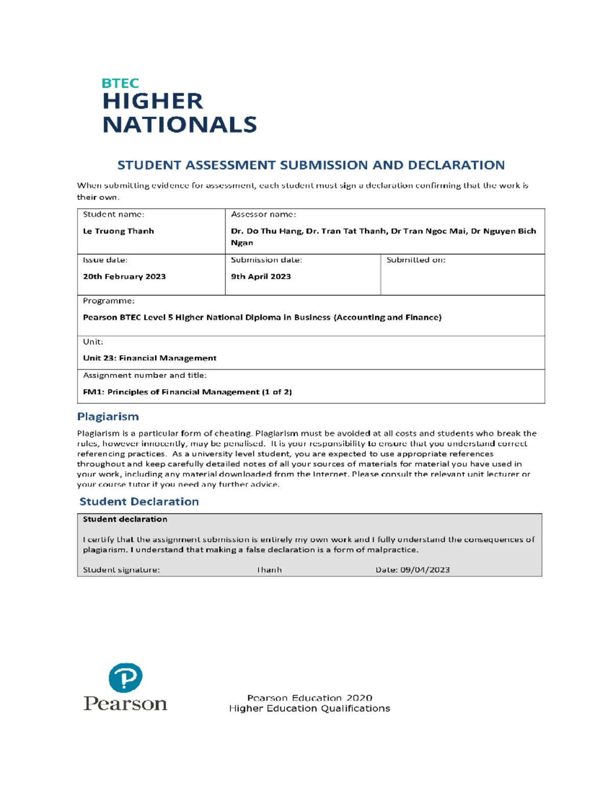 Assignment Brief 1 - FM1: Principles of Financial Management (2025 ...
