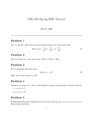 Spring 2025 Tutorial 2: Finite Fields & Binary Codes Analysis - Studocu