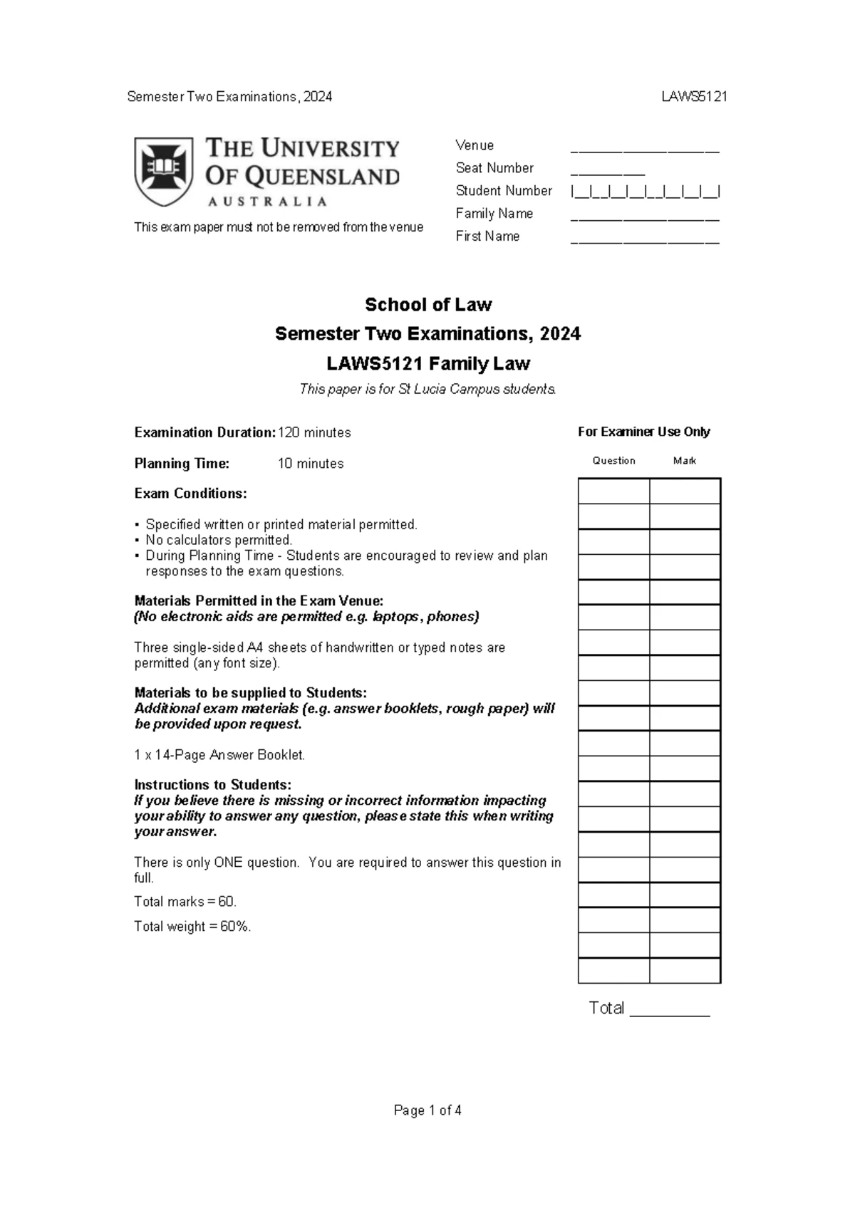 2023 LAWS5121 Final Exam: Family Law Case Study on Mike and Carol - Studocu
