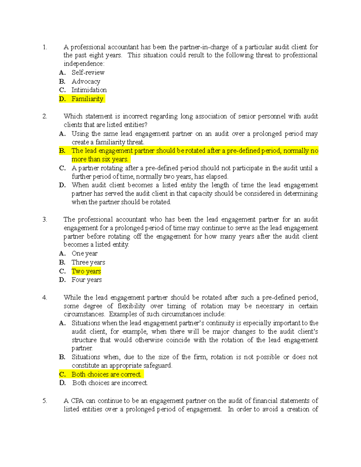 Auditing Theory Comprehensive Review for Midterm Exam 5 - Studocu