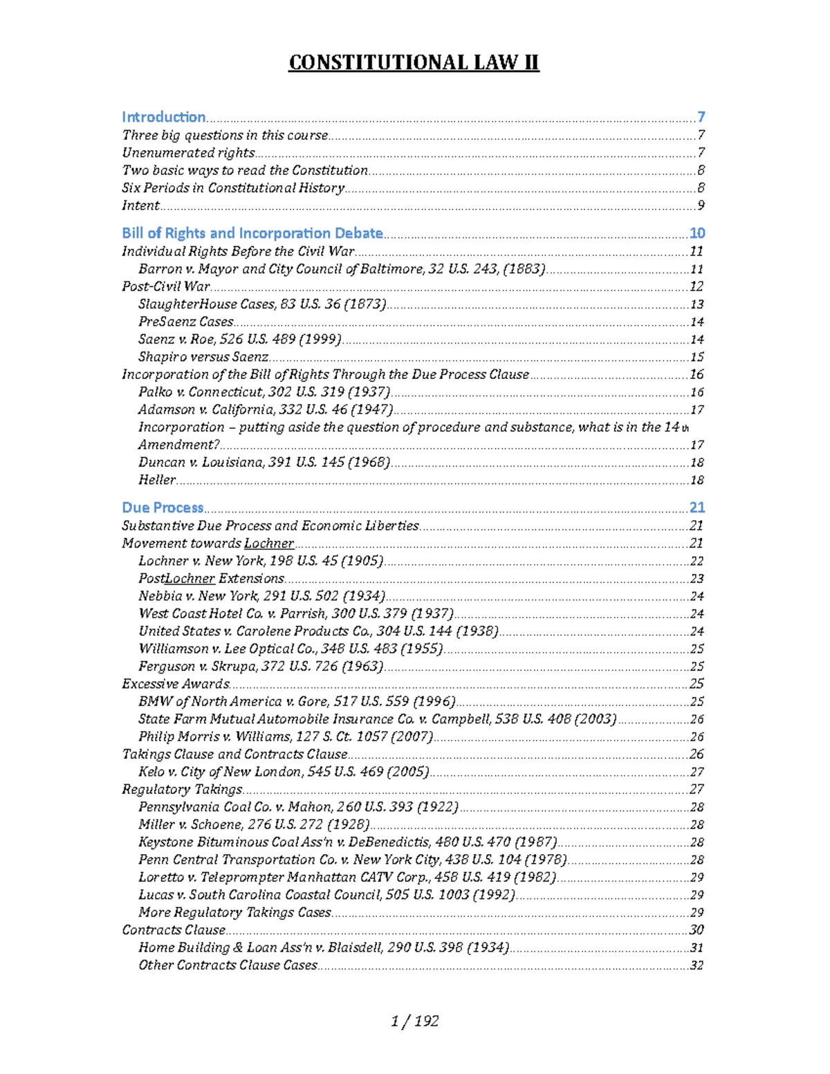 Con Law II Outline 2019 - Strict scrutiny: requires that regulation ...