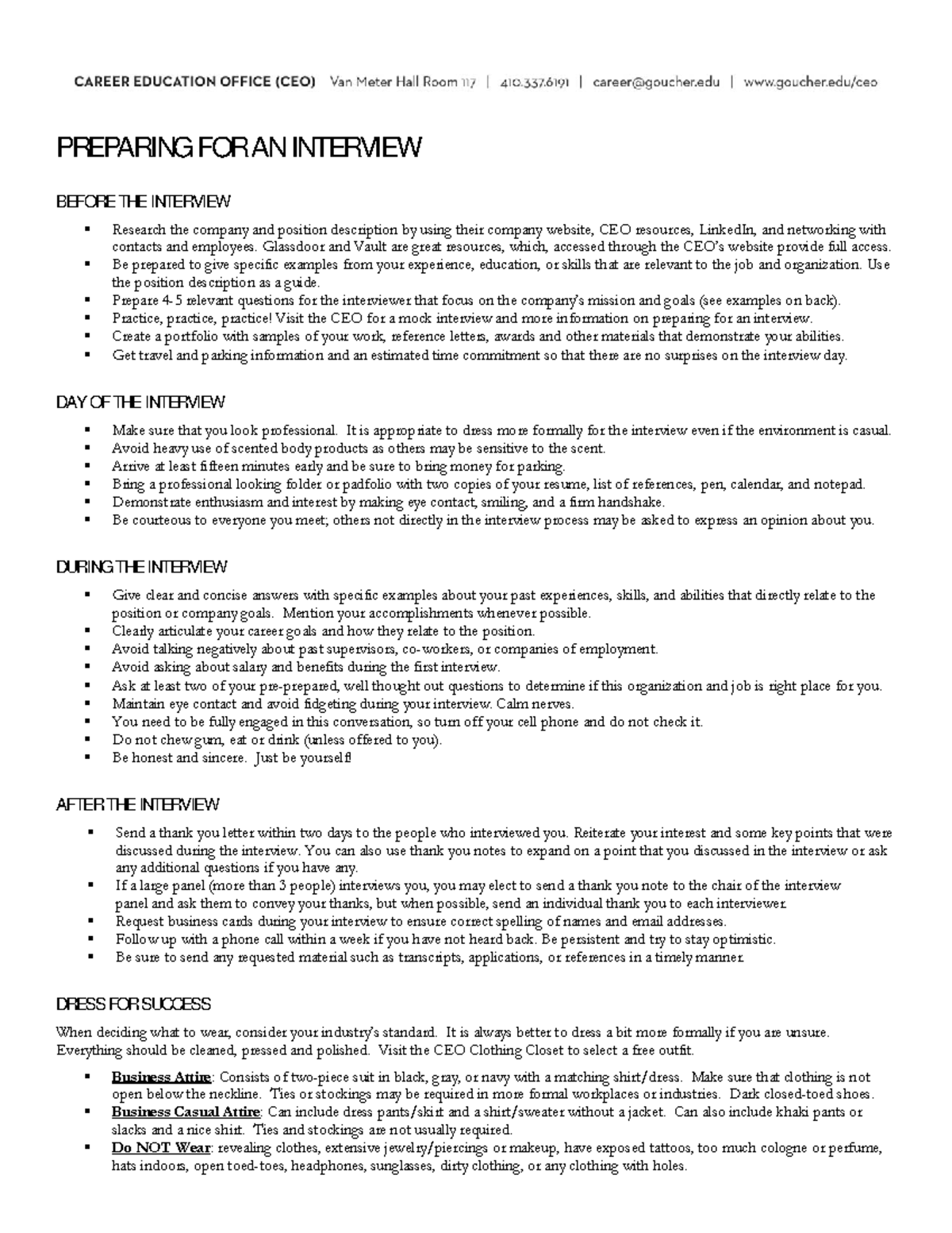 Interview Preparation Guide for Success 1625813543 - Studocu