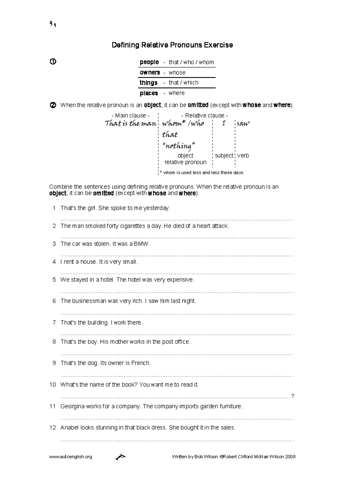 Defining Relative Pronouns Exercise (Gr - it's critical) - Studocu