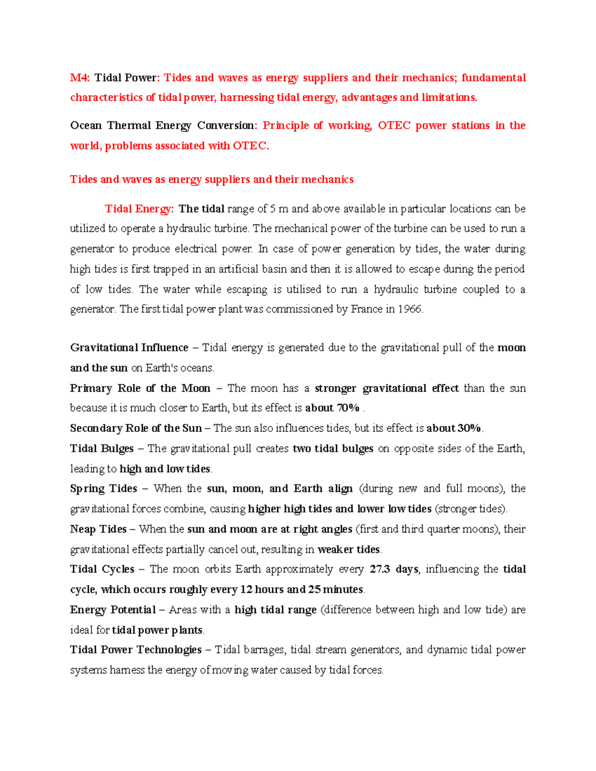 REPP M4: Tidal and Wave Energy - Characteristics, Technologies, and ...