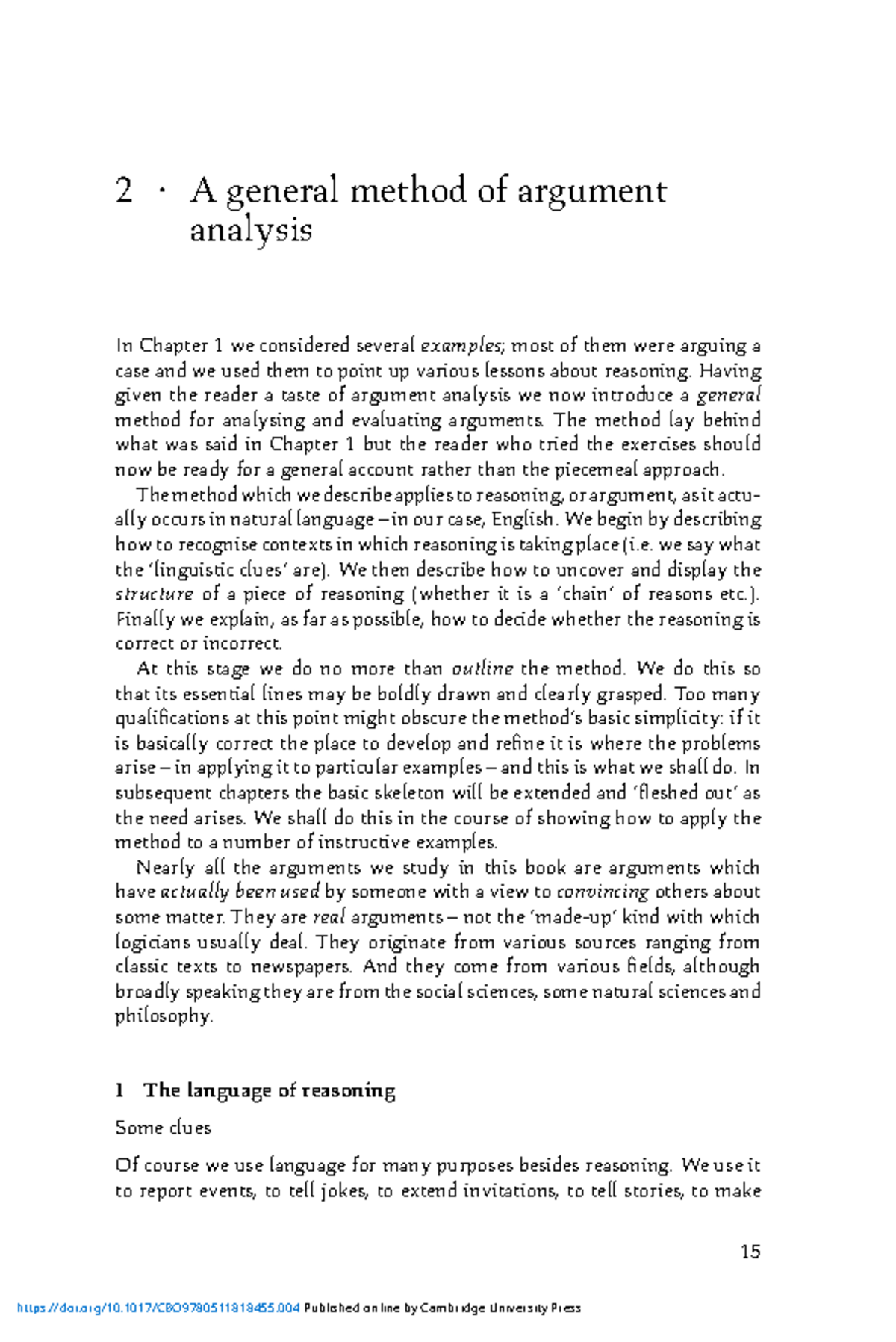 General Method of Argument Analysis: Insights from Chapter 1 - Studeersnel