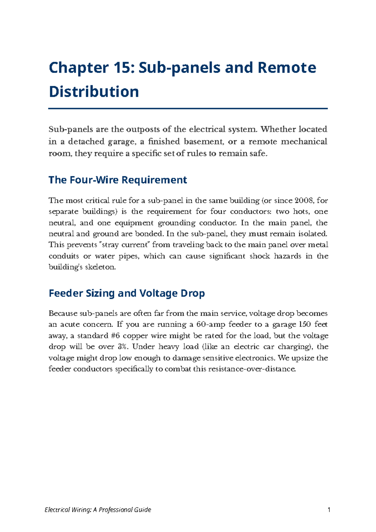 Chapter 15: Sub-panels and Remote Distribution Safety Guidelines - Studocu