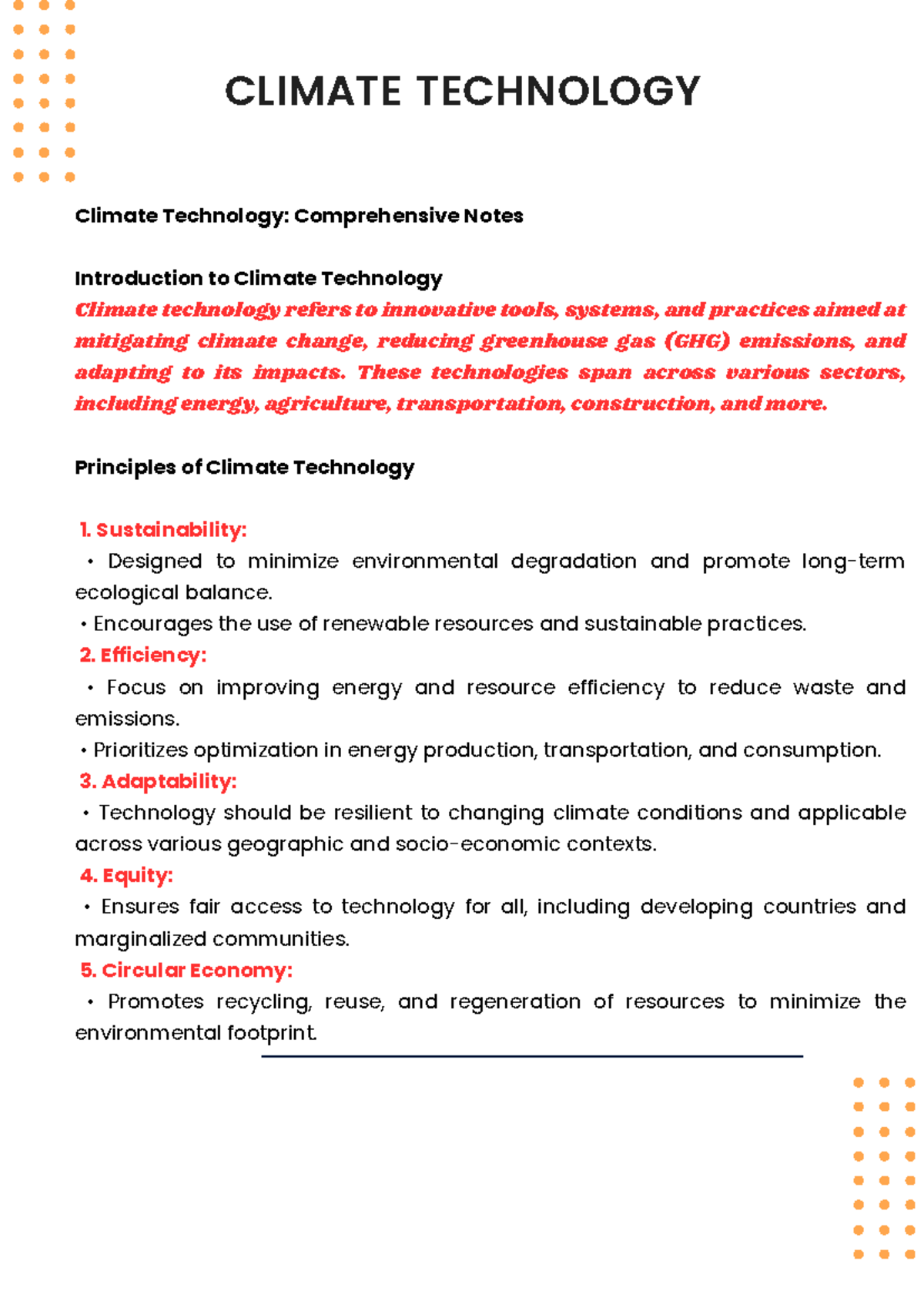Climate technology-2 2 - Climate Technology: Comprehensive Notes ...