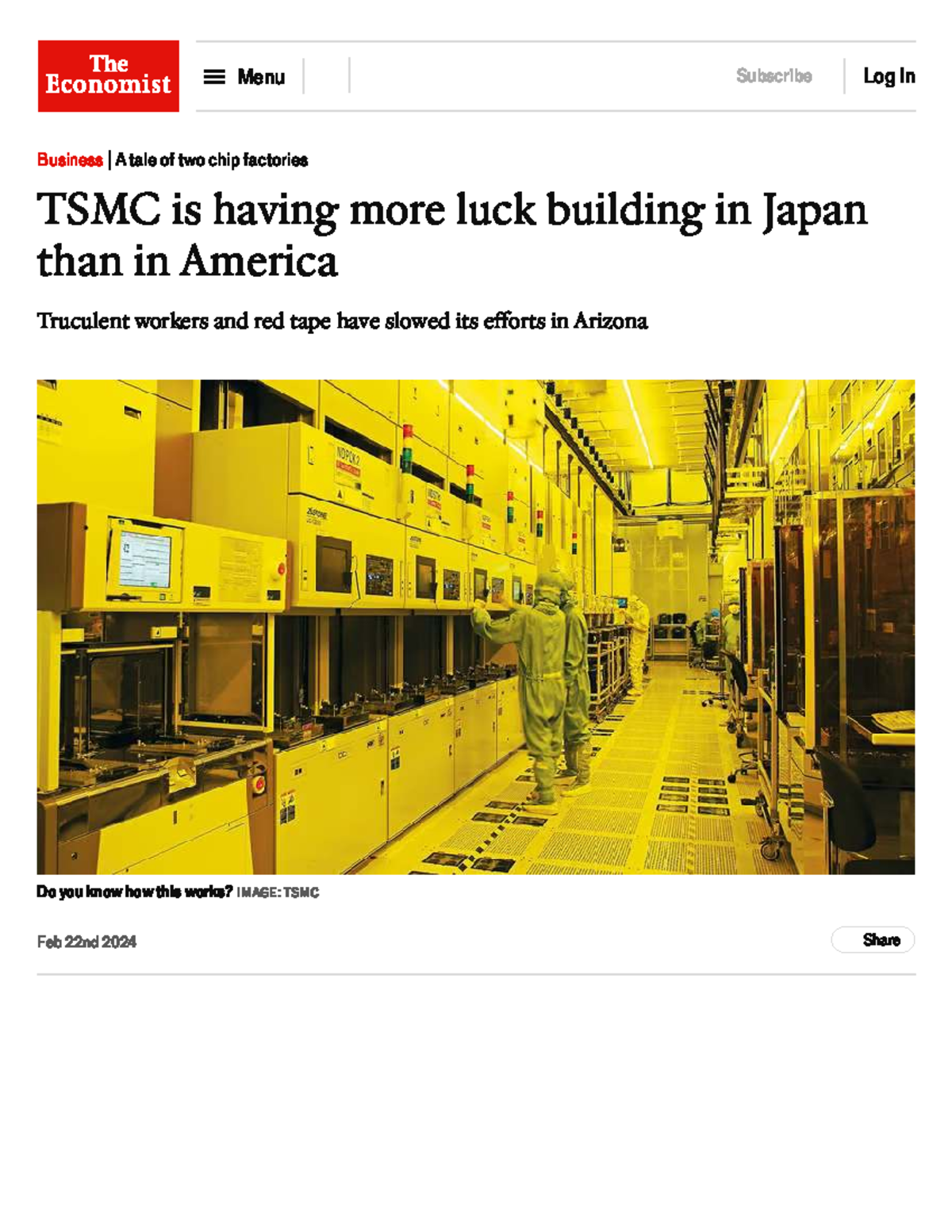 Wk. 8: TSMC's Success in Japan vs. Challenges in America - Studocu
