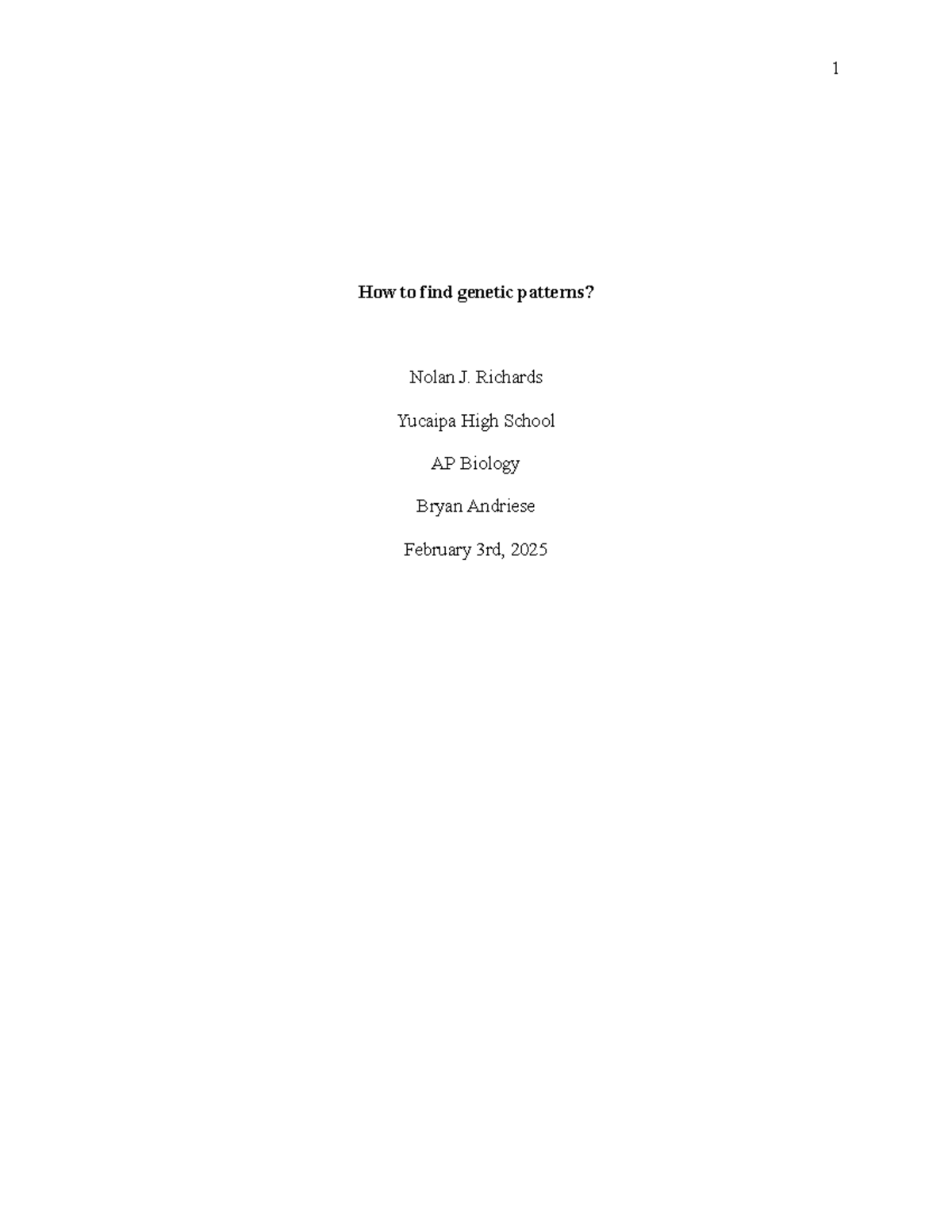 How to find genetic patterns - Google Docs - How to find genetic ...