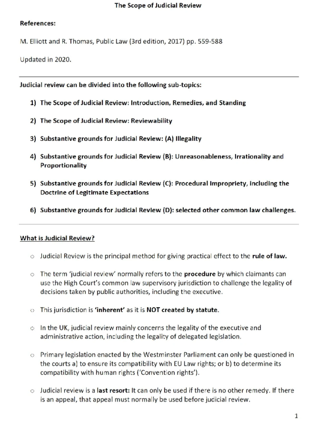 Admin & HR Judicial Review Practice Exam Notes - Studocu