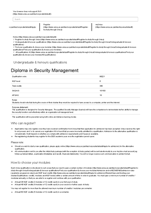 [Solved] How to draft application for RPL Unisa - Diploma in security ...
