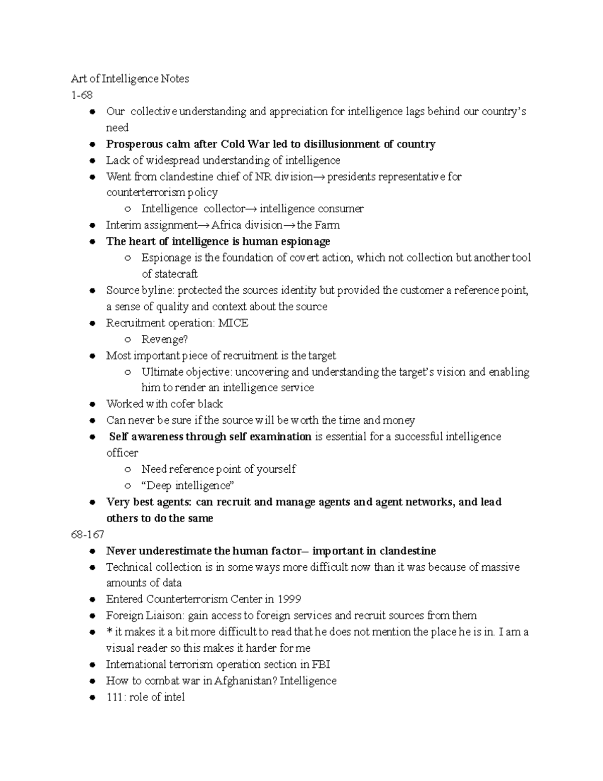 Art of Intelligence Notes - Art of Intelligence Notes 1- Our collective ...