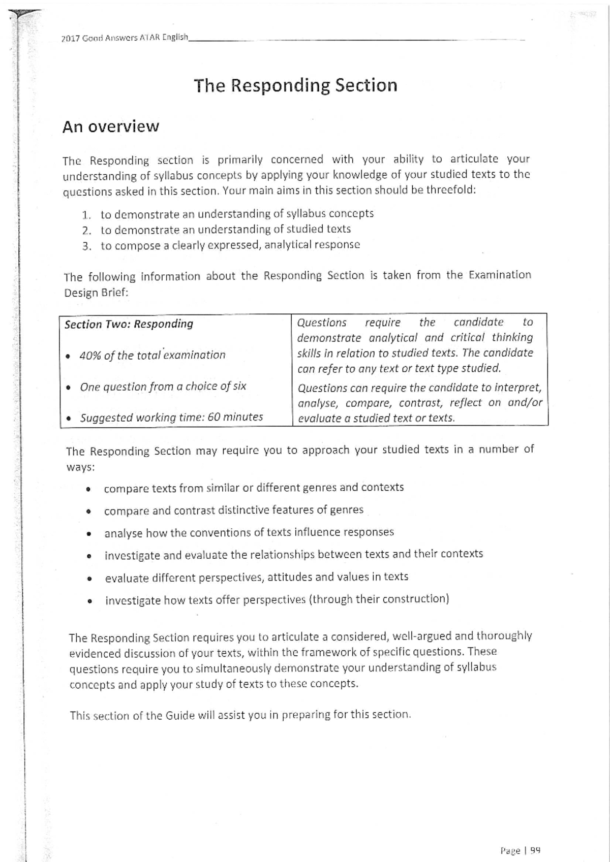 ATAR English Responding Section Practice: Strategies for Success - Studocu