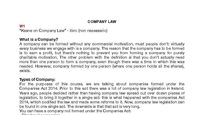 Company Law W1: Understanding Company Formation and Legal Personality ...