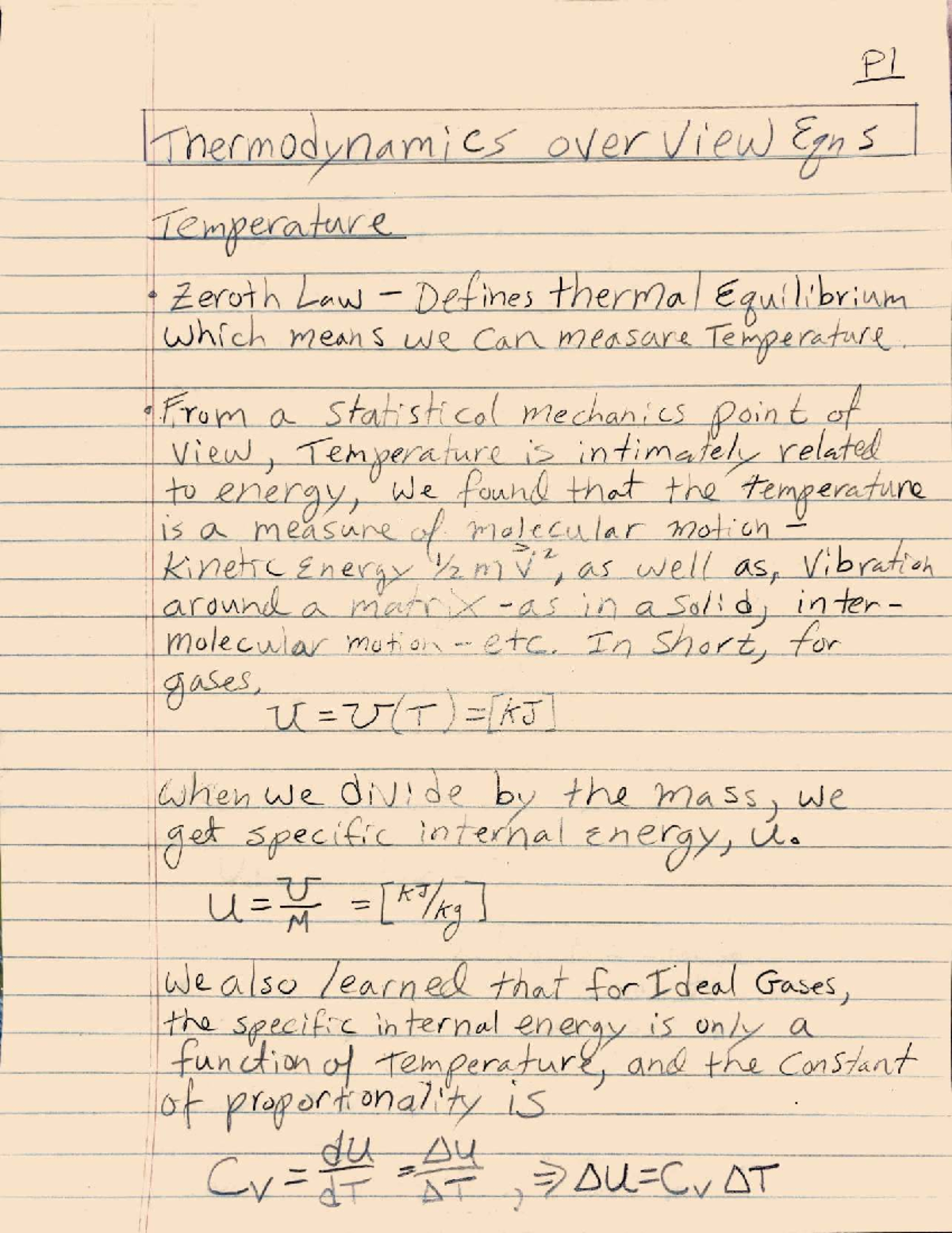 PL Thermodynamics Review Notes: Key Concepts & Equations - Studocu