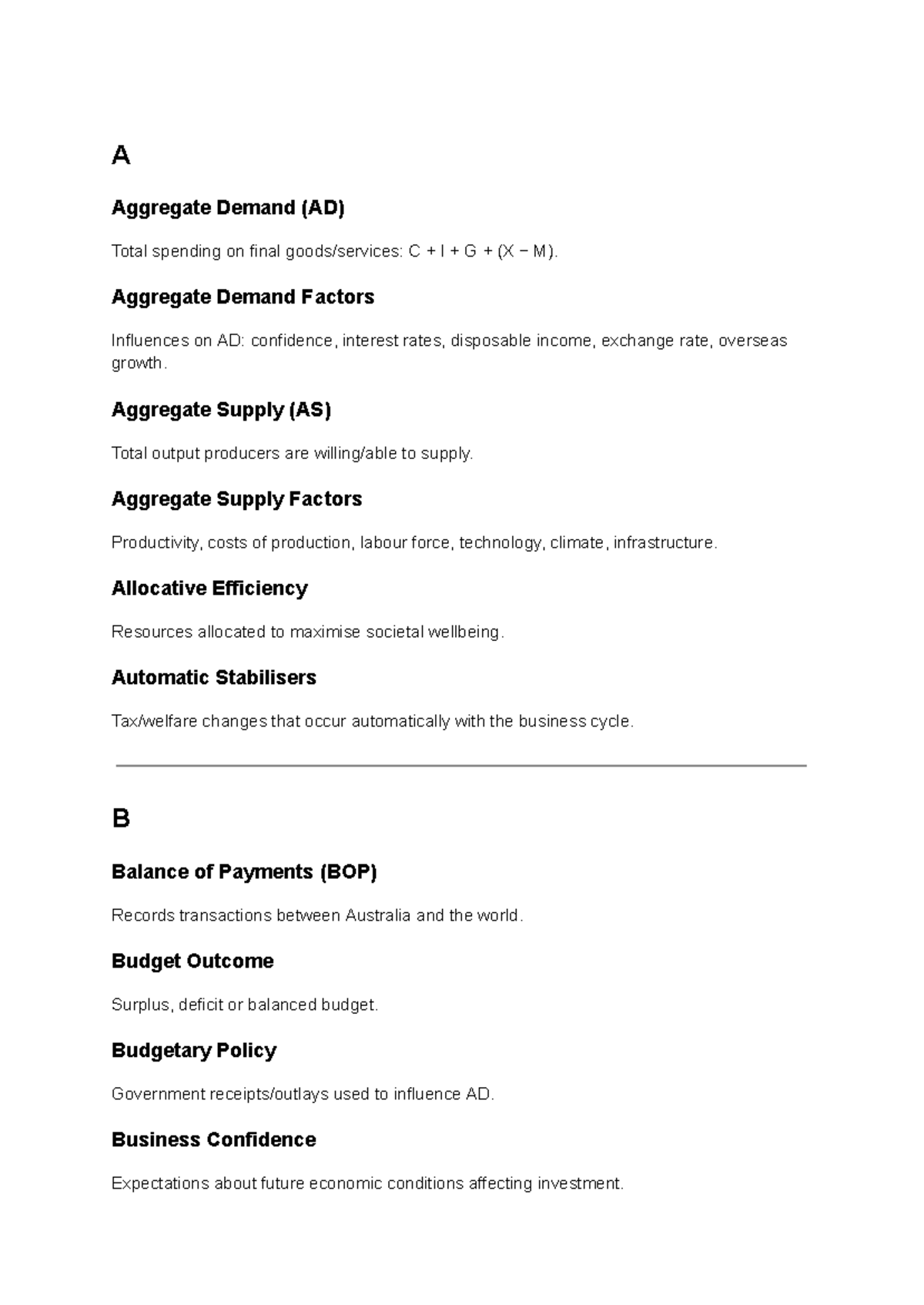 Economics Concise Dictionary: Key Terms & Concepts (ECO101) - Studocu