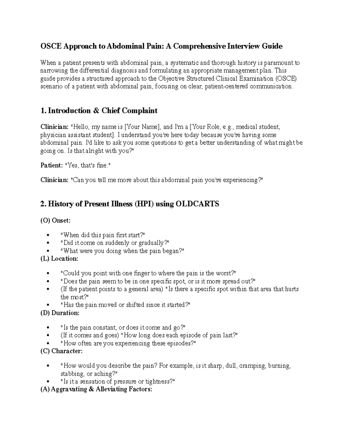 OSCE Guide: Mastering Headache Interviews for Medical Training - Studocu