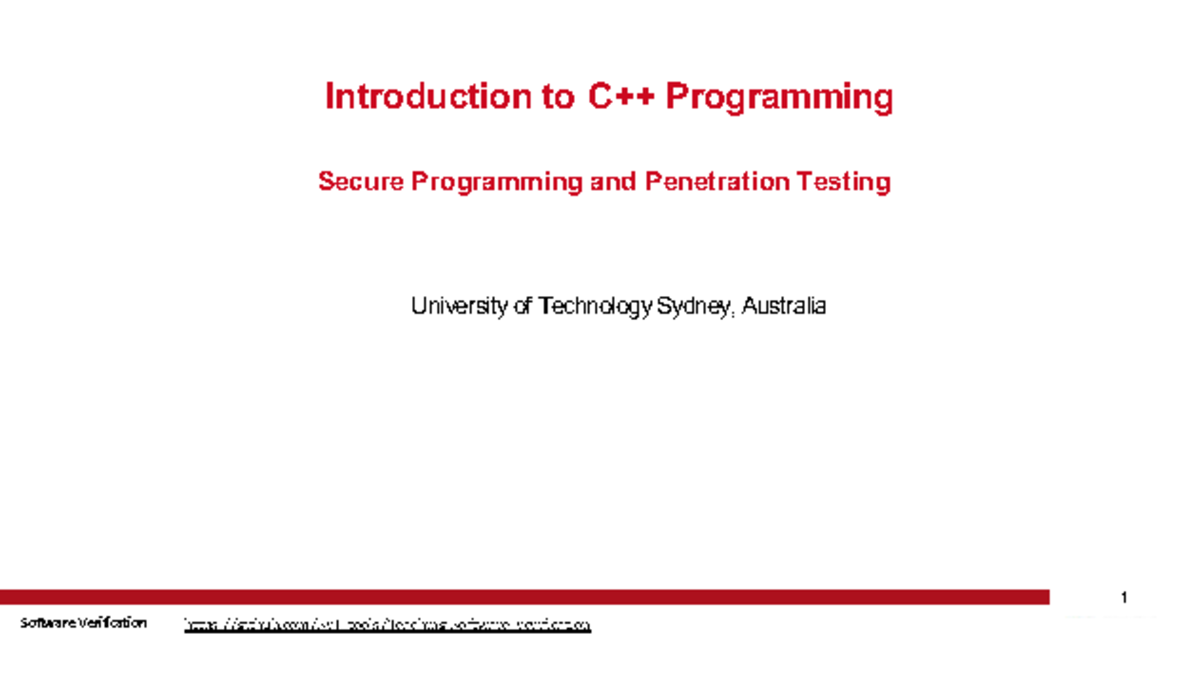 CIT101 - C++ Programming Tutorial 1: Secure Programming Intro - Studocu