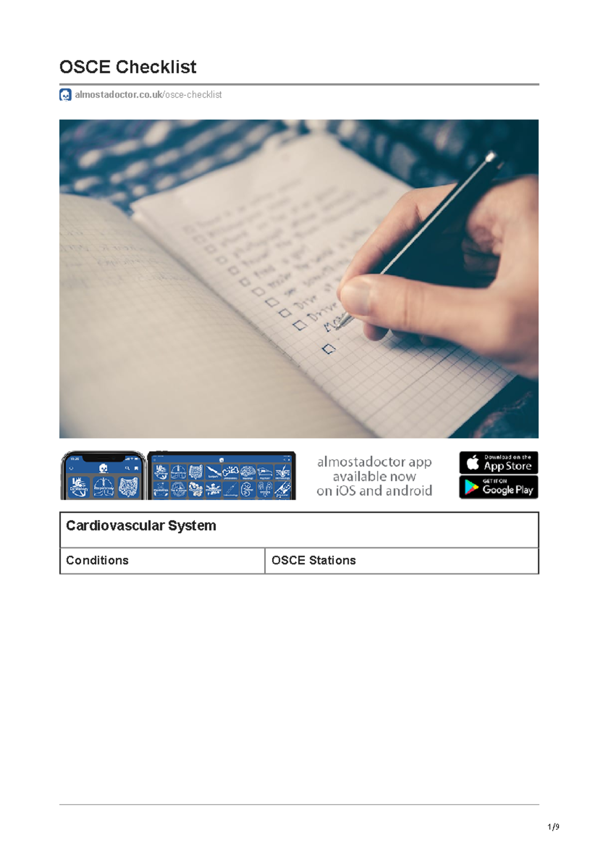 Almostadoctor.co.uk-OSCE Checklist - OSCE Checklist almostadoctor.co ...
